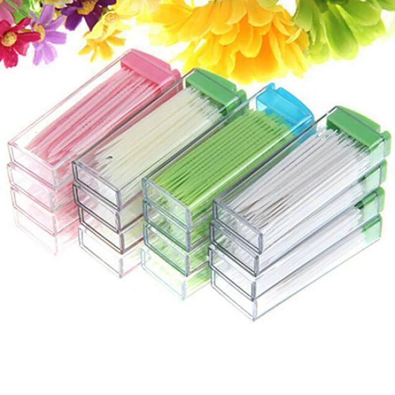 Dental Floss Picks - 50 unids/caja cuidado bucal palillos de