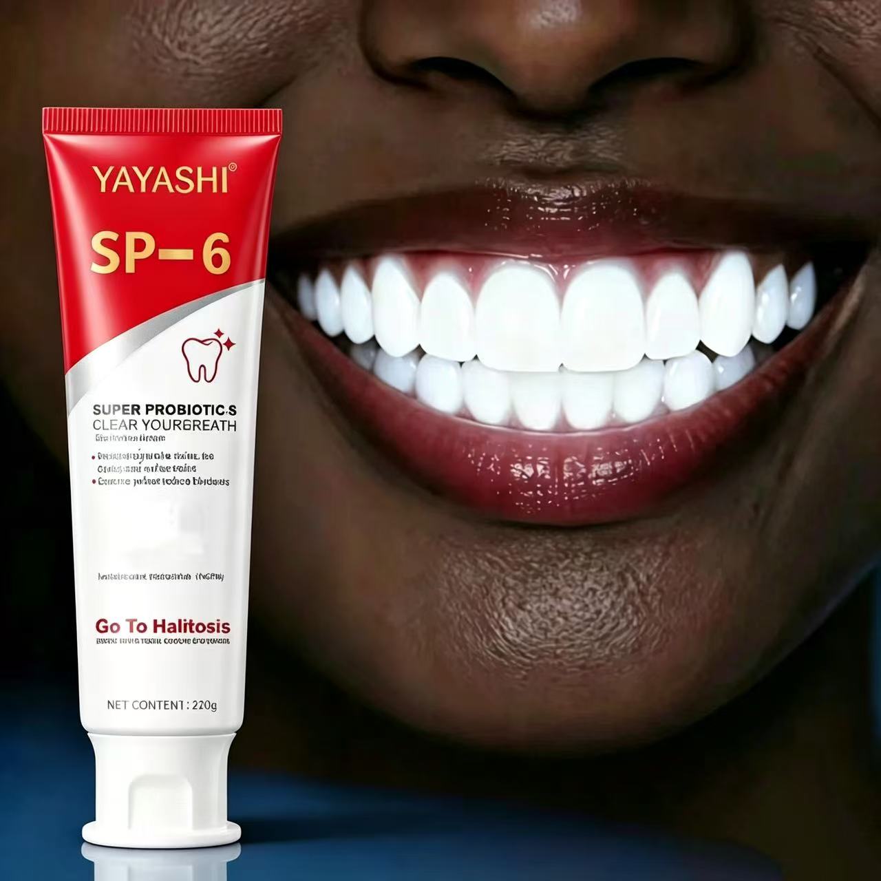 Teeth Whitening Cream - Pasta Dental Probiótica Sp-6, Blanqueadora, con