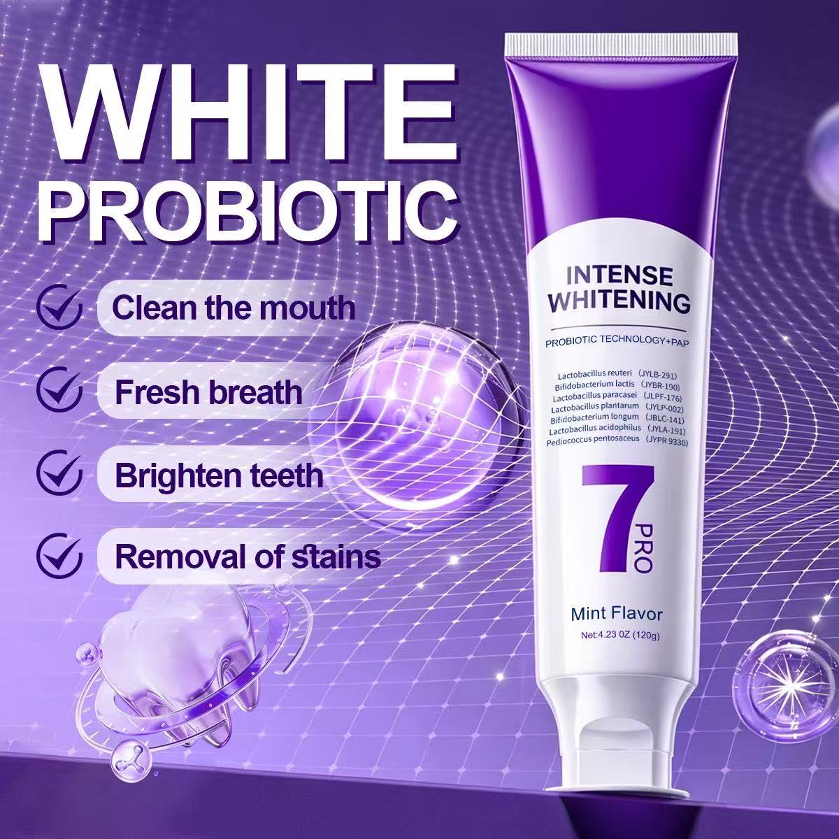 Teeth Whitening That Works - Pasta Dental Blanqueadora Probiótica 7-Pro: Elimina