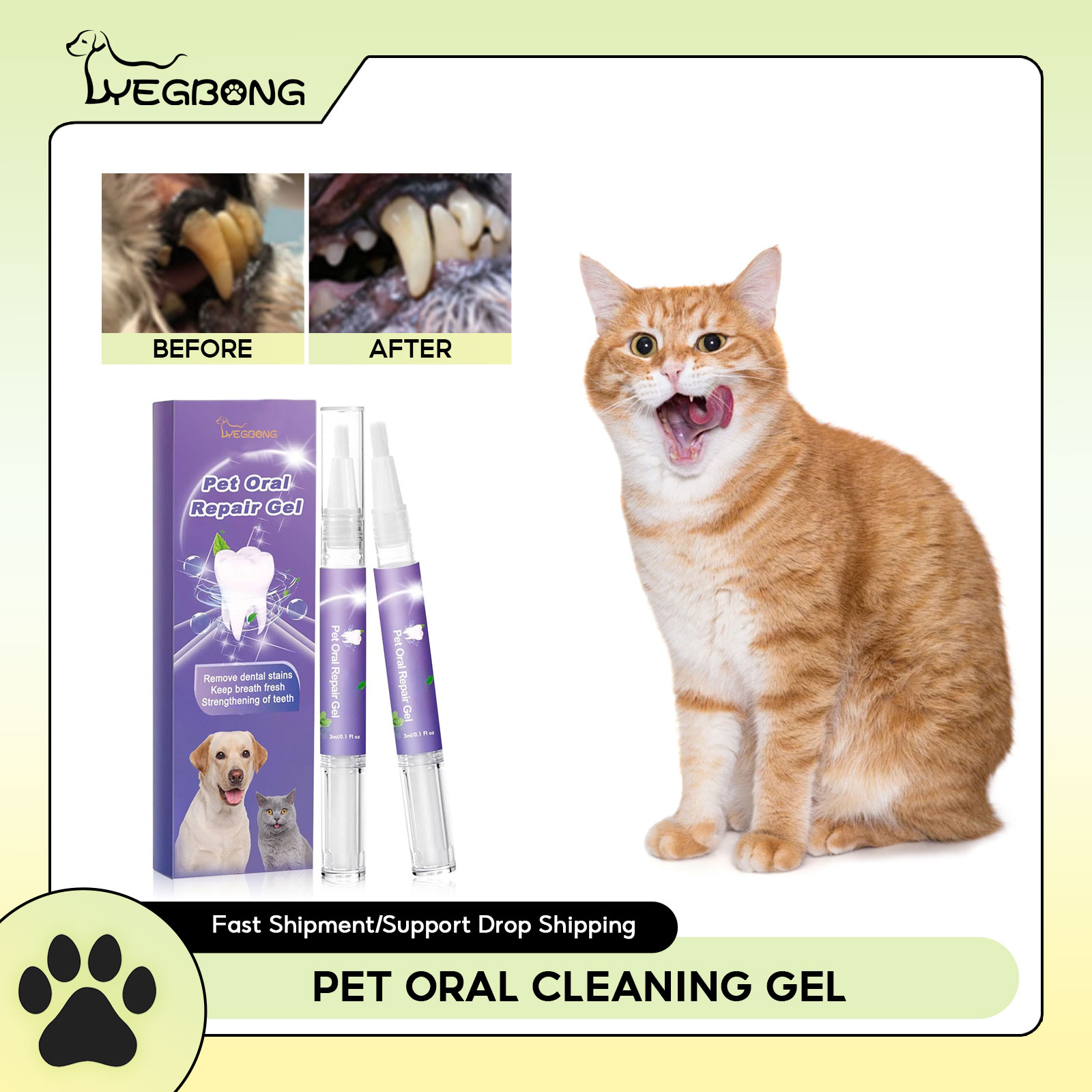 Teeth Whitening Cream - Gel de reparación Oral para mascotas,