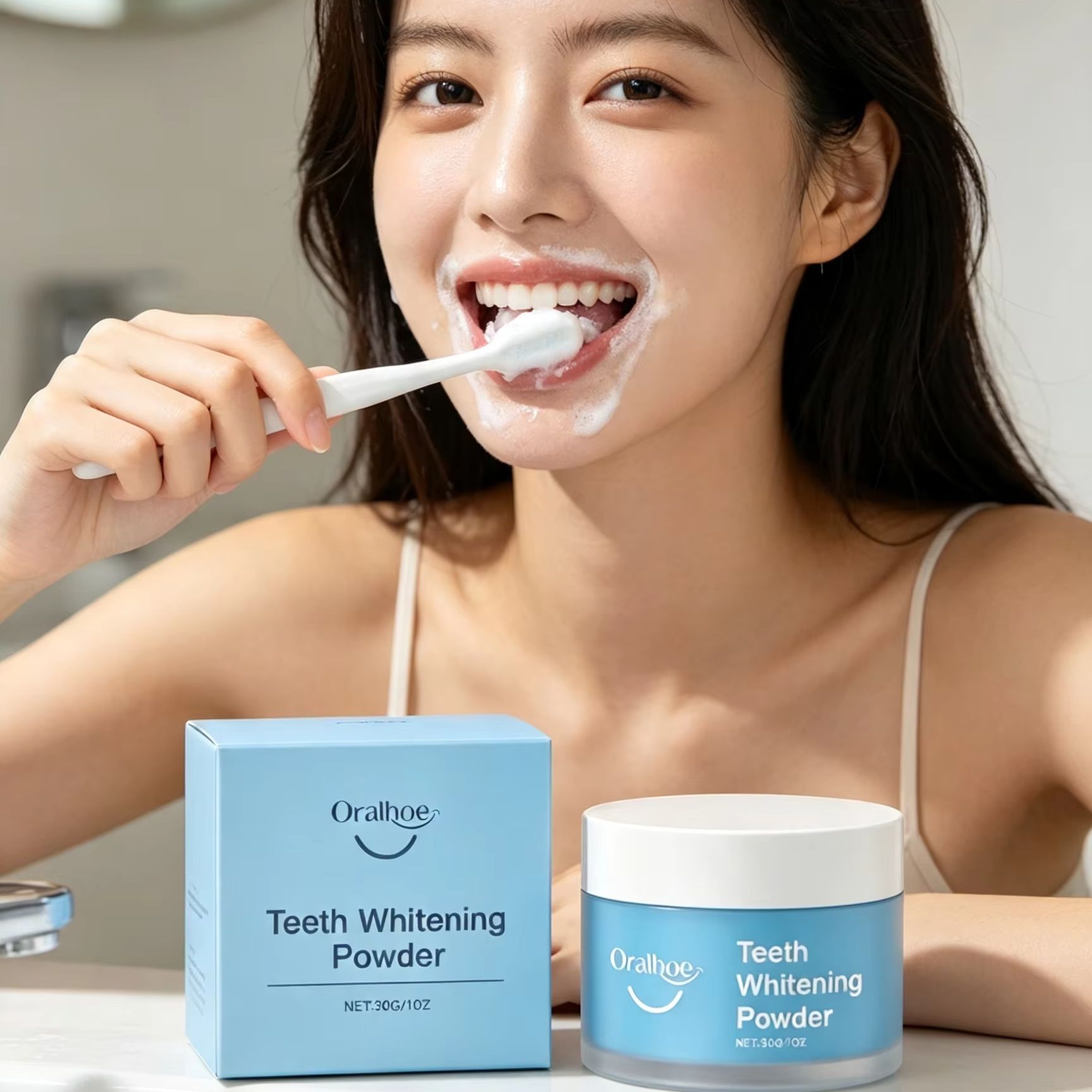 Teeth Whitening Zimba - Polvo Dental Oralhoe para Cepillar los