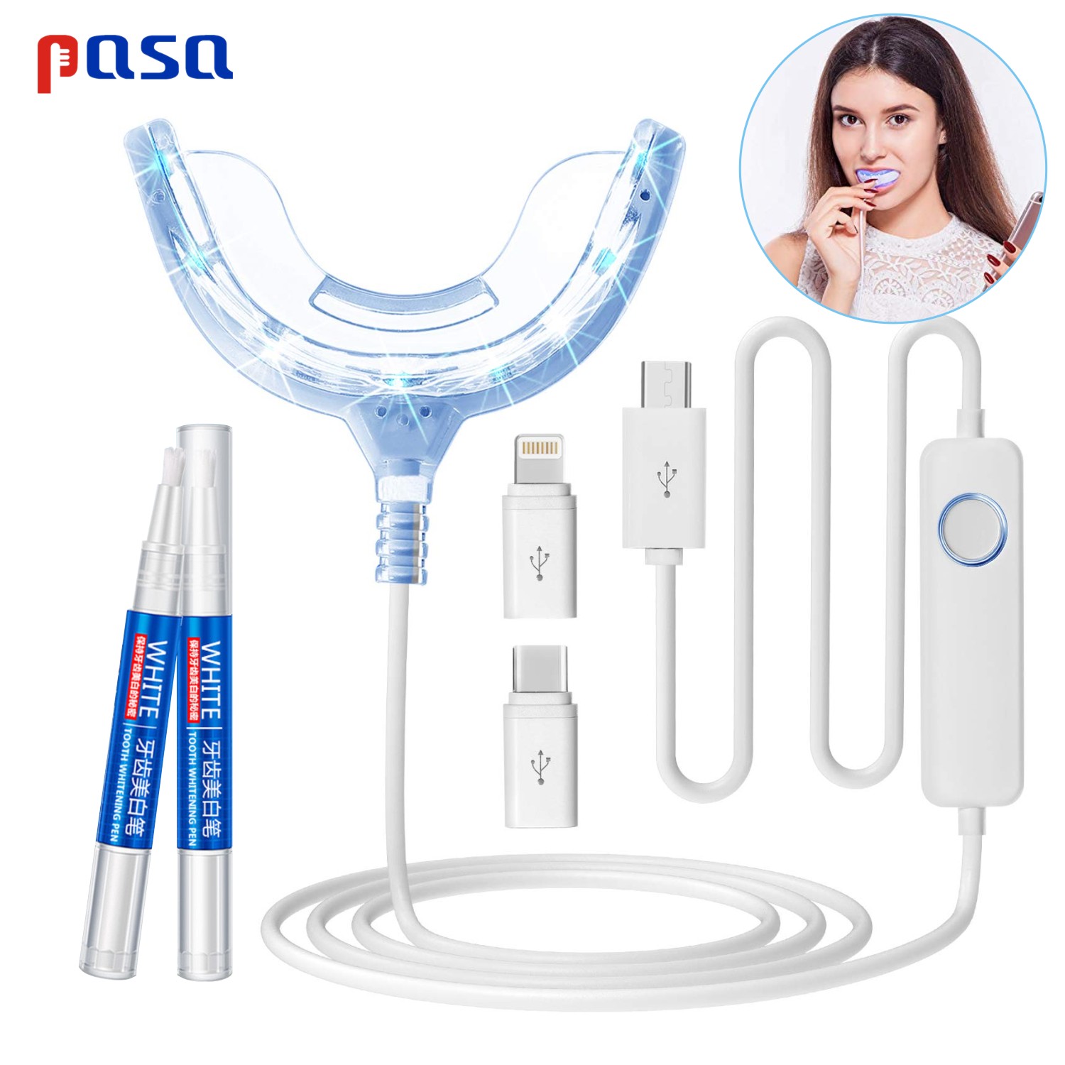 Teeth Whitening Led Kit - Kit Portátil de Blanqueamiento Dental con