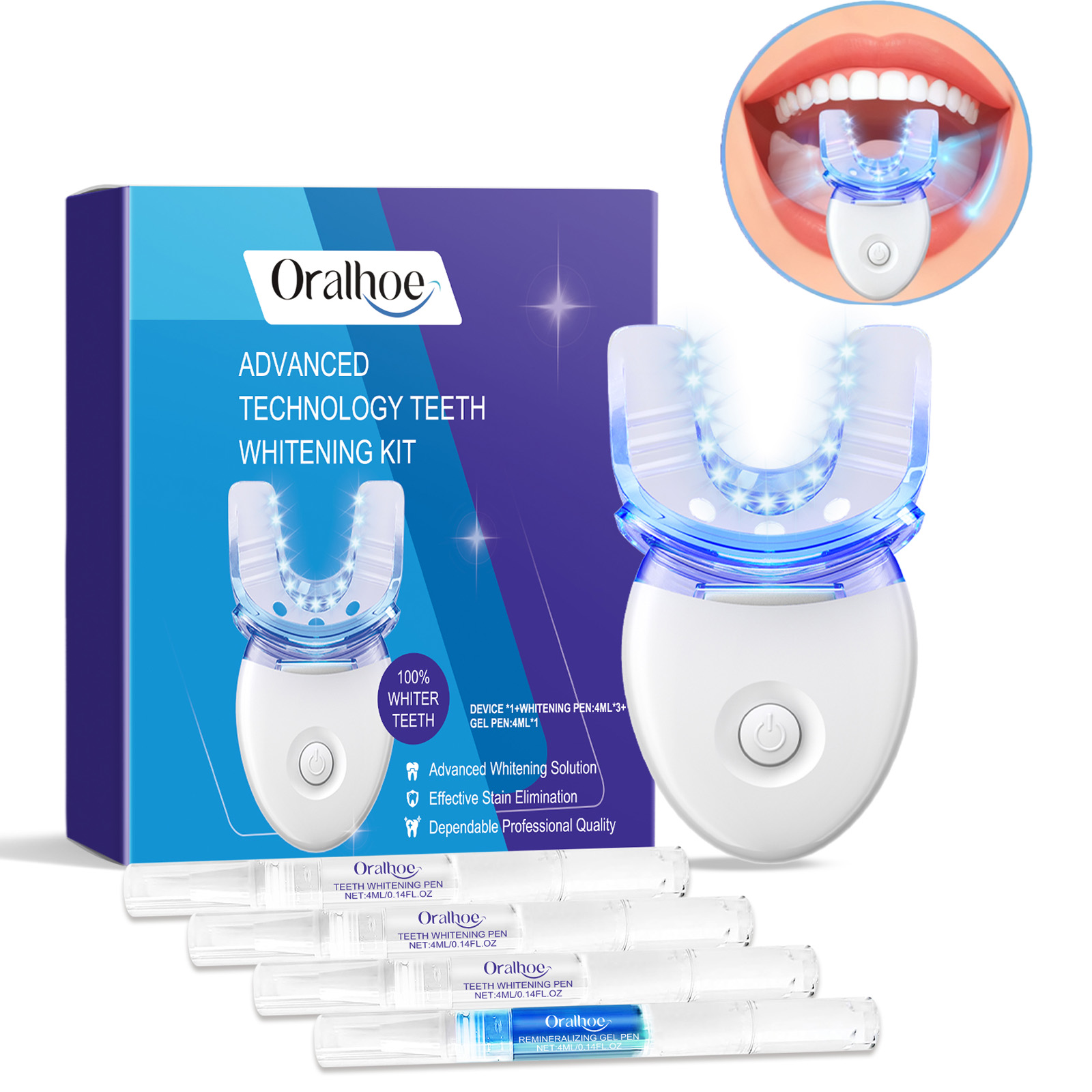 Teeth Whitening Cream - Kit de luz LED para blanqueamiento